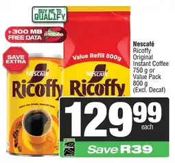 Spar Nescafé Ricoffy Original Instant Coffee or Value Pack offer