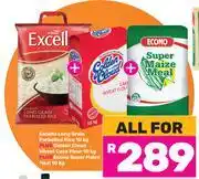 Game Excella Long Grain Parboiled Rice 10Kg+Golden Cloud Wheat Cake Flour 10Kg+Econo Super Maize Meal 10K offer