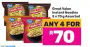 Game 0Great Value Instant Noodles Assorted-For 4 x 5 x 70g offer