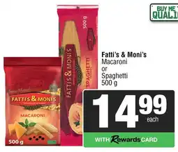 Spar Fatti's & Moni's Macaroni or Spaghetti offer