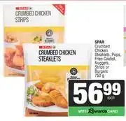 Spar Spar Crumbed Chicken Steaklets,Pops,Fries Coated,Nuggets,Strips Or Burgers-750g offer