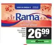 Spar Rama 70% Original Fat Spread Brick-500g offer