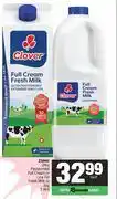 Spar Clover Ultra Pasteurised Full Cream Or Low Fat Fresh Milk Or Jug-2L offer