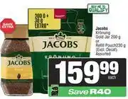 Spar Jacobs Kronung Gold Jar 200g Or Refill Pouch 230g-Each offer