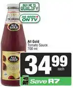 Spar All Gold Tomato Sauce-700ml offer