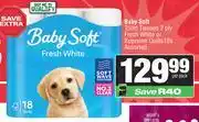 Spar Baby Soft Toilet Tissues 2 Ply Fresh White Or Supreme Quilts 18s-Per Pack offer