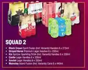 Spar Tops Black Crown Spirit Cooler Handies 6x275ml+Striped Horse Handies 6x330ml+Kix Spritzer 6x330ml offer