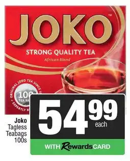 Spar Joko Tagless Teabags offer