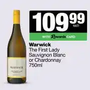 Spar Tops Warwick The First Lady Sauvignon Blanc Or Chardonnay-750ml offer
