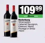 Spar Tops Nederburg Winemasters Cabernet Sauvignon,Edelrood,Merlot,Pinotage Or Shiraz-750ml offer