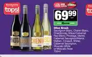 Spar Tops Olive Brook Sauv,Chenin,Chardonnay,Shiraz/Cab Red Blend,Pinotage,Moscato White Or Moscato Rose-750ml offer