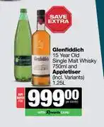 Spar Tops Glenfiddich 15 Year Old Single Malt Scotch Whisky 750ml & Appletiser 1.25L-For Both offer
