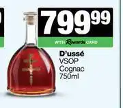 Spar Tops D'Usse VSOP Cognc-750ml offer