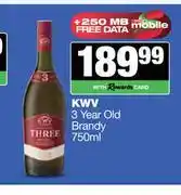 Spar Tops KWV 8 Year Old Brandy-750ml offer
