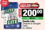 Spar Tops Castle Lite Original Or Draught Cans-For 2 x 6 x 500ml offer