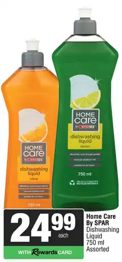 Spar Home Care By SPAR Dishwashing Liquid Assorted offer