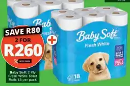 Checkers Baby Soft 2 Ply Fresh White Toilet Rolls offer
