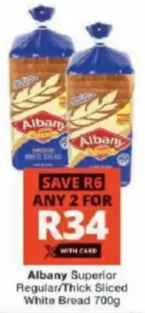 Checkers Albany Superior Regular/ Thick Sliced White Bread offer