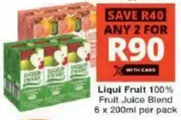 Checkers Liqui Fruit 100% Fruit Juice Blend offer