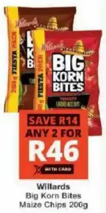 Checkers Willards Big Korn Bites Maize Chips offer
