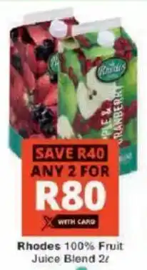 Checkers Rhodes 100% Fruit Juice Blend offer