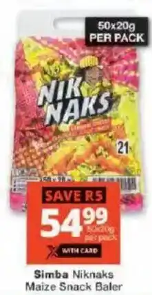 Checkers Simba Niknaks Maize Snack Baler offer