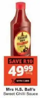 Checkers Mrs H.S. Ball's Sweet Chilli Sauce offer