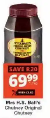 Checkers Mrs H.S. Ball's Chutney Original Chutney offer