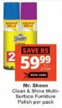 Checkers Mr. Sheen Clean & Shine Multi-Surface Furniture Polish offer