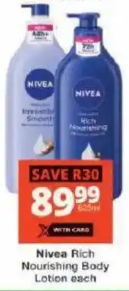 Checkers Nivea Rich Nourishing Body Lotion offer