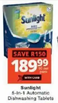 Checkers Sunlight 5-In-1 Automatic Dishwashing Tablets offer