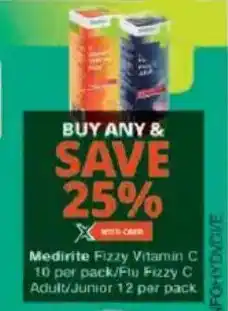 Checkers Medirite Fizzy Vitamin C/ Flu Fizzy C Adult/ Junior offer