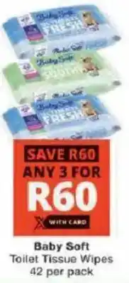 Checkers Baby Soft Toilet Tissue Wipes offer