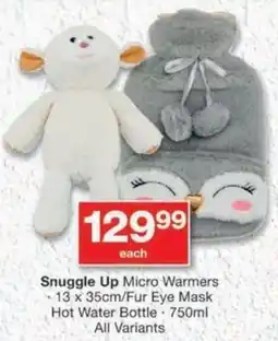 MediRite Snuggle Up Micro Warmers/ Fur Eye Mask Hot Water Bottle offer