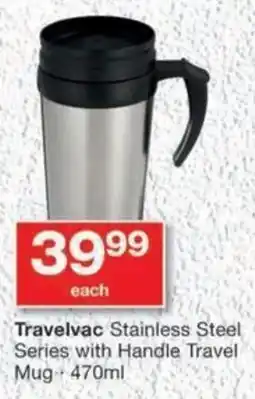 MediRite Travelvac Stainless Steel Series with Handle Travel Mug offer