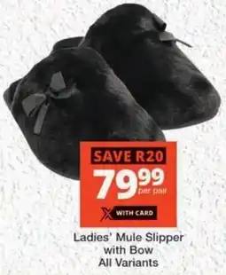 MediRite Ladies' Mule Slipper with Bow All Variants offer