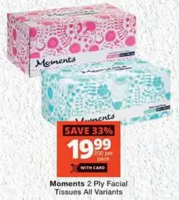 MediRite Moments 2 Ply Facial Tissues All Variants offer