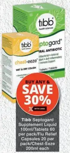 MediRite Tibb Septogard Supplement Liquid/ Tablets/ Flu Relief Capsules/ Chest-Eeze offer