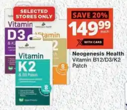 MediRite Neogenesis Health Vitamin B12/ D3/ K2 Patch offer