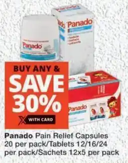 MediRite Panado Pain Relief Capsules/ Tablets/ Sachets offer