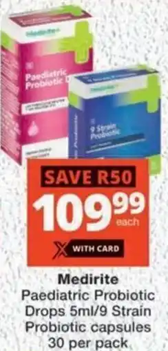 MediRite Medirite Paediatric Probiotic Drops/ 9 Strain Probiotic capsules offer
