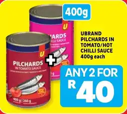 Usave Ubrand pilchards in tomato/ hot chilli sauce offer