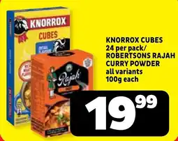 Usave Knorrox cubes/ robertsons rajah curry powder offer