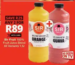 Checkers Sir Fruit 100% Fruit Juice Blend All Variants offer