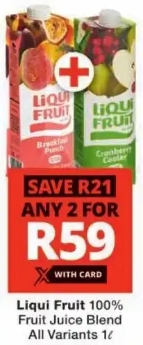 Checkers Liqui Fruit 100% Fruit Juice Blend All Variants offer