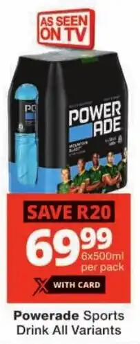 Checkers Powerade Sports Drink All Variants offer
