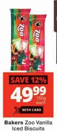 Checkers Bakers Zoo Vanilla Iced Biscuits offer