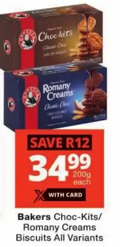 Checkers Bakers Choc-Kits/ Romany Creams Biscuits All Variants offer