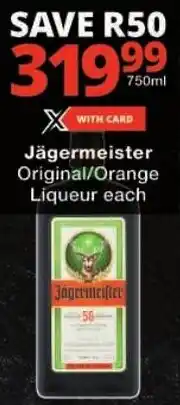 Checkers Jägermeister Original/ Orange Liqueur offer