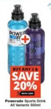 Checkers Powerade Sports Drink All Variants offer